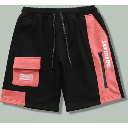 Hip Hop Cargo Patchwork Shorts Men Harajuku Multi Pocket Color Contrast Casual Pants 2021 Summer Streetwear Jogger Sports Short