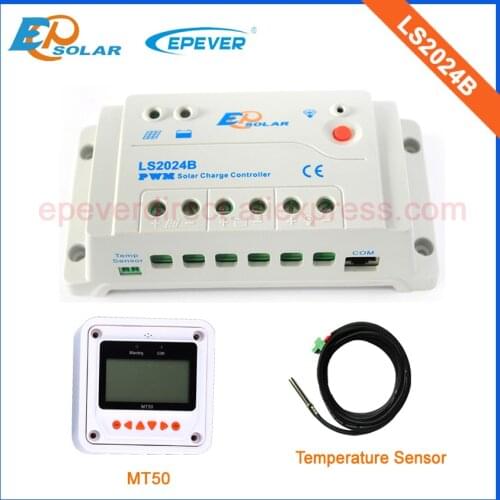 Solar PWM regulators with temperature sensor LS2024B battery charge 12v 24v 20A 20amp white MT50 remote meter