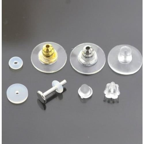 Starose 100 Pcs DIY Soft Silicone Pad for Piercing Bar Rubber Hoop Helix Jewelry Accessories Earplugs Ear Ring Stud Earring Caps