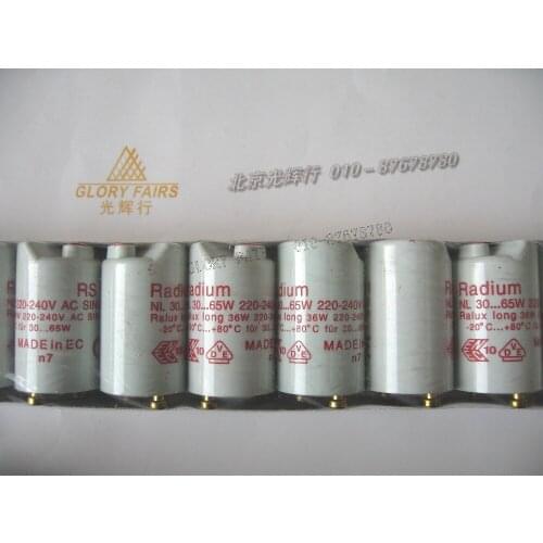 10pcs,RADIUM Starter RS71 NL 30W-65W 220V 230 240V AC SINGLE,Ralux long 36W,30-65W 220-240V for fluorescent lamp tube