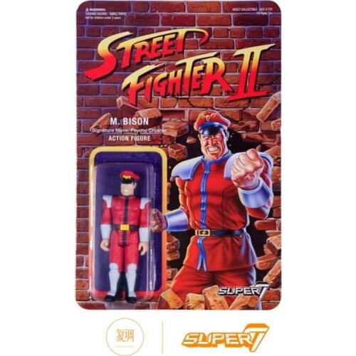 Super7 Street Fighter Ii M.bison Hang Card Toy Action Figures Toys for Children Gift