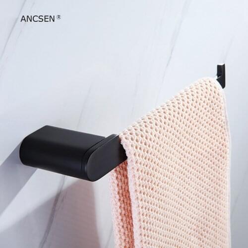Bathroom Towel Storage Rack Toilet Towel Ring Towel Holder Wall-Mounted Bathroom Hook Kitchen Wipes Hanging Gadgets Matte Black