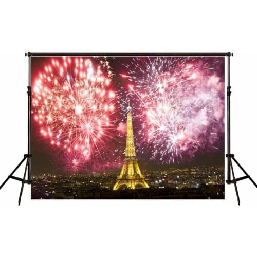 VinylBDS 5X7FT Eiffel Tower Wedding Backdrops Photography Fireworks Photography Studio Backgrounds Backdrops Valentine Backdrop