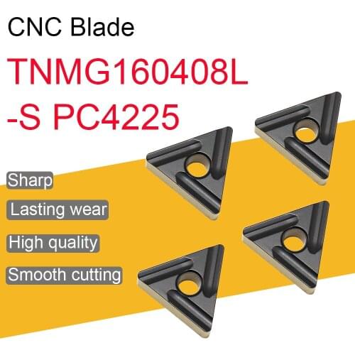10PCS TNMG160408L-S PC4225 Carbide Inserts External Turning CNC Tools High Quality TNMG16 Blade Lathe Cutting Tool