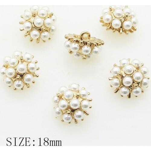 High end 10pcs /lot High Quality Galvanized Metal Pearl Buttons,Sweater Coats, Shirts, Cardigan Button Sewing Accessories