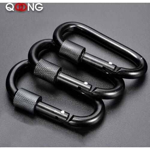 10Pcs Clip Outdoor Buckle Keychain Screw Hang Quickdraw Carabiner Climb Camp Survive Hike D Ring Snap Hook Clasp Key Chain Ring
