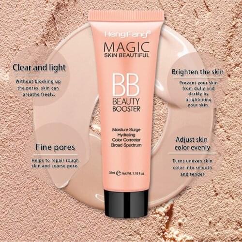 1Pc HengFang Natural Brighten Liquid Foundation BB Cream Base Makeup Concealer Long Lasting Face Whitening 3 Skin Color TSLM1