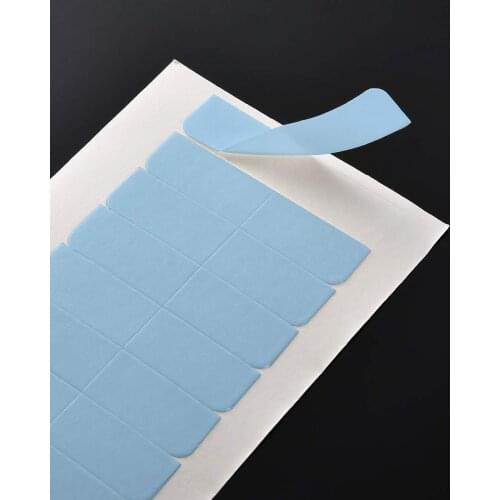 120Tabs Replacement Tape For Tape In Hair Extensions Double Sided Adhesive Precut Blue Tape Tabs Strips Lace Front Support Tape