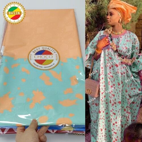 2021 Unique Design African Lace Jacquard Style Printed Bazin Riche Fabric For Sewing Women Party Dresses Basin Riche Broder