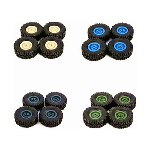 4pcs Rubber Wheel Rim Tire Tyre for RC 1/16 Climbing Crawler Car WPL B-1/B-24/C-14/C-24/B-16 Truck Model Spare Parts Accessories