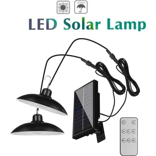 Retro Lampshade Outdoors Solar Chandelier Light Waterproof Portable Solar Panel Hanging Camping Lamp 15W Portable Emergency Lamp
