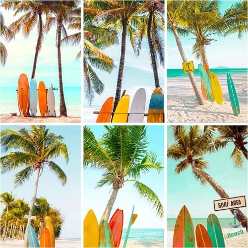 Diamond Embroidery Seaside Rhinestone Picture Full Square 5D Diamond Painting Scenery Cross Stitch Mosaic Craft Kit Home Decor