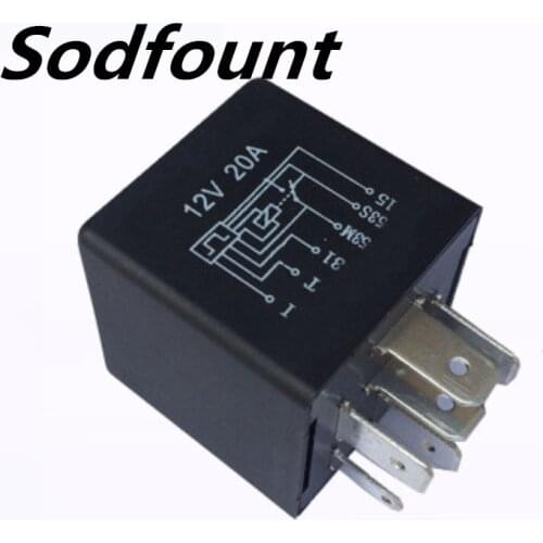 Automobile Wiper Intermittent Controller Relay VD-YJK203 6 Plug 20A 12VDC