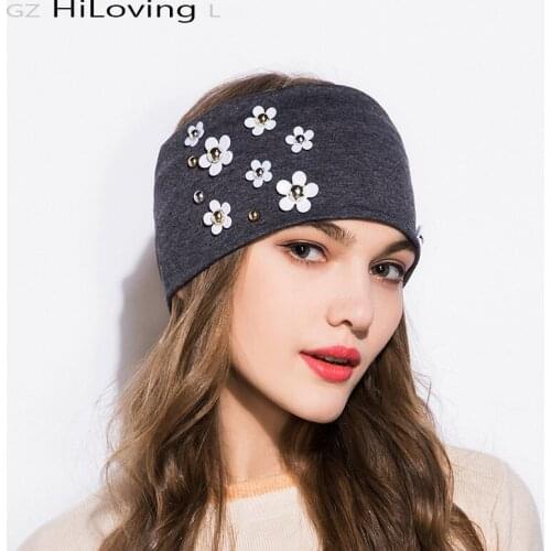 GZhilovingL 2018 Summer Cotton Elastic Headbands For Women Daisy Flower Solid Ployester Headbands Ladies Girls Hair Accessories