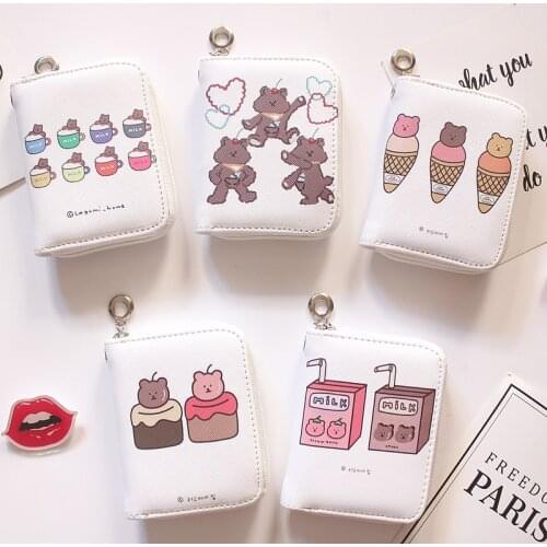 New Arrival Cubs Harajuku Style Purse Girls Wallet PU Leather with Card Slot for Student Women Wallet Leather Clutch Bags