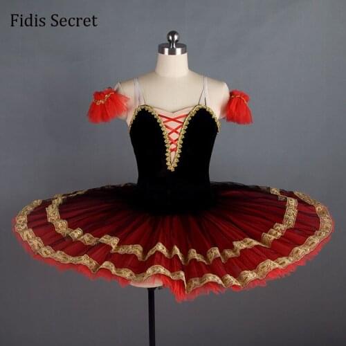 Red High Quality Lady Classical Professional Pancake Ballet Tutu,Girls Ballerina Spanish Paquita YAGP Stage Performance Costumes