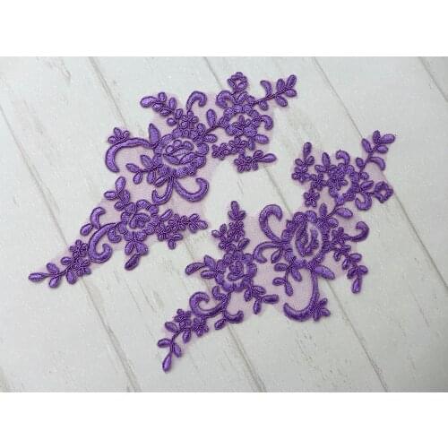 Lavender lace applique, alecnon applique for bridal gown, wedding veil, costumes