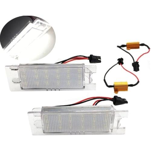 2pcs 12V SMD 3528 White Light 18 LEDs License Plate Light Lamp for Vauxhall Opel Astra Corsa D Astra H Zafira B Canbus No Error
