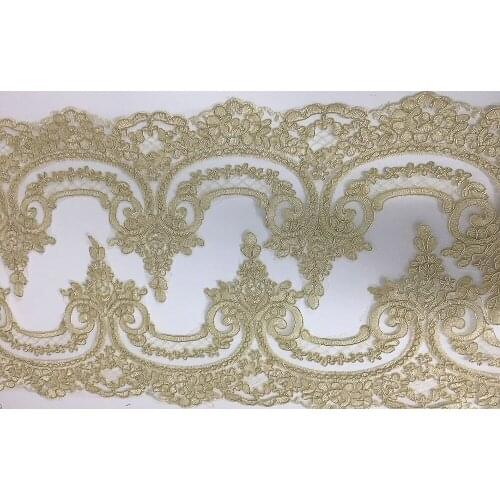 LASUI 2yards=1lot hight quality organza lace gold wide19cm for wedding dress DIY curtain accessories