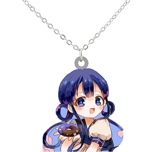 Mini Cartoon Fairy Pendant Collar Japanese Anime Huazijun Q-Version Characters Resin Epoxy Necklaces Femme Vintage Jewelry