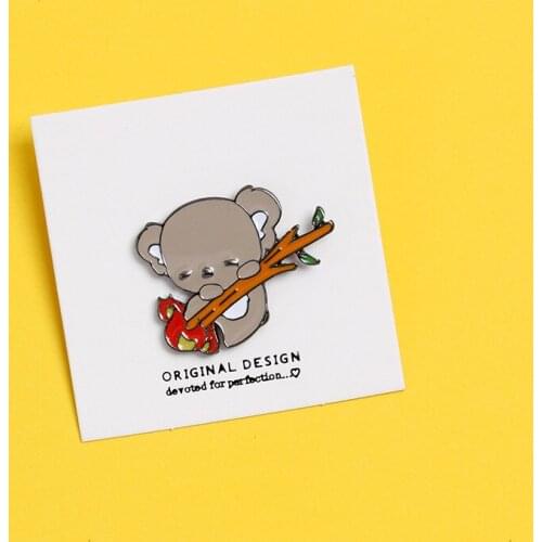 Fashion Cartoon Koalas Bear Brooches Enamel Animal Pins Womens Clothing Pin Accessories
