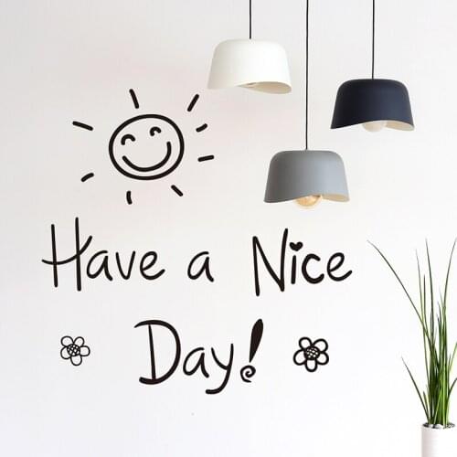 [SHIJUEHEZI] Have a Nice Day Wall Stickers Quotes Creative DIY Text Wall Decals for House Living Room Bedroom Car Decoration