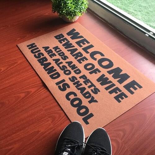 Custom-Made Doormat Entrance Floor Mat Funny Doormat Beware Of The Chickens Cat Dog Husband Kid Pet Outdoor Rubber Door Mat