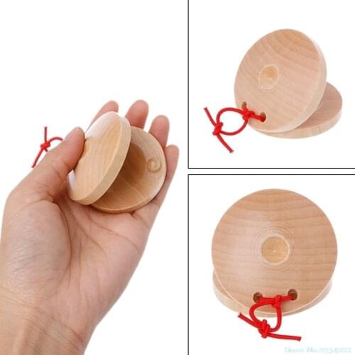 New Wooden Castanets Wood Percussion Flamenco Musical Instrument Kids Children Toys Drop Ship