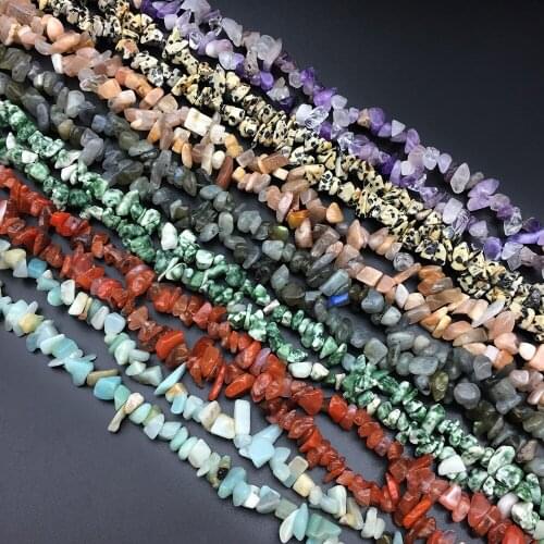 New Jewelry Loose Beads 4-8mm Chips Nuggets Amazonite Amethysts Quartz Agates Opal Stone Beads DIY for Bracelets Necklaces Women