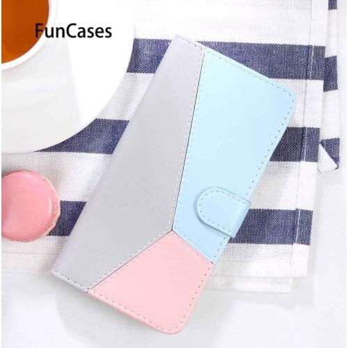 Solid Color PU Leather Wallet Case For OnePlus 7T Geometric Smart Phone Cases sFor OnePlus funda 7T Back Cover Fundas 1+7T