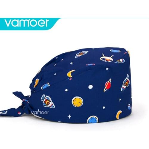 Surgery cap animal New Scrub Nurse Hat gorros quirurgicos Floral Sanitary Cap with Sweatband Cartoon Printing Nursing Scrub Caps