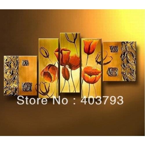Modern wedding lily flower oil painting of modern oil painting on canvas Free shipping