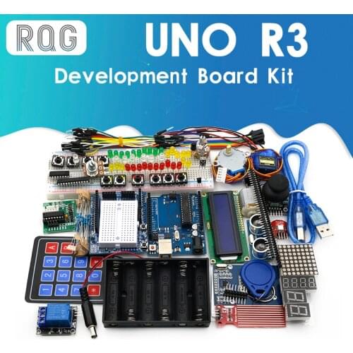 Starter Kit for arduino Uno R3 - Uno R3 Breadboard and holder Step Motor / Servo /1602 LCD / jumper Wire/ UNO R3