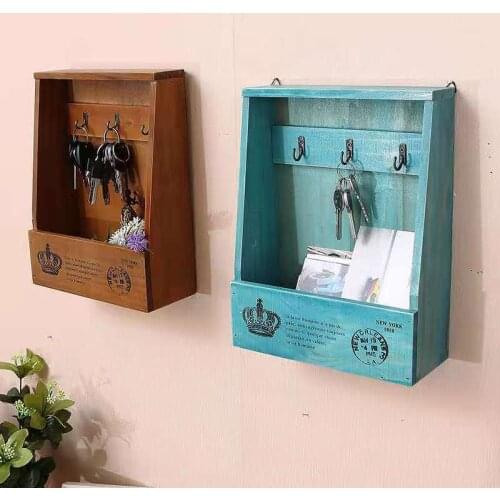 Rack Storage Rack Key Wooden Hanger Home Wall Vintage Hallway Home Space Saving Small Bedroom Door Back Decorative Room Rack