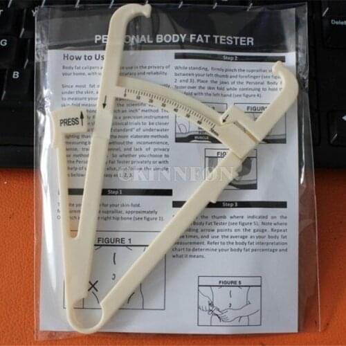 200Pcs/Lot Body Fat Caliper Skin Analyzer Measure Charts Fitness Slim Keep Health Tester Body Fat Monitor Meter