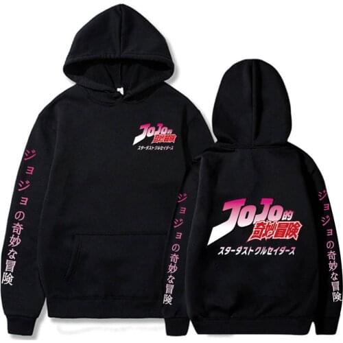 Anime Jojo Bizarre Adventure Hoodies Unisex Long Sleeve Sweatshirt Pullover Funny Clothes