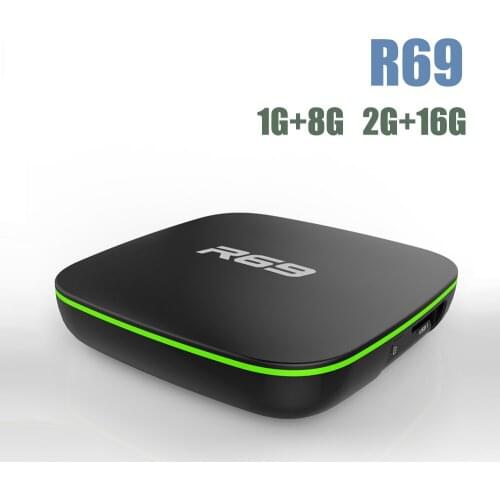 50 PCS/LOT Android 7.1 Smart Tv box R69 H3 Quad-Core 1G 8G 2g 16g 2.4G WIFI With Remote control