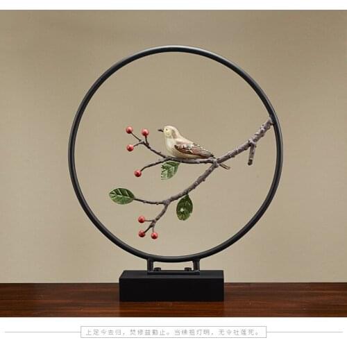 GOOD GIFT 2020 office home shop fashion Elegant decorative art -handcrafted Iron animal bird on branch art Model