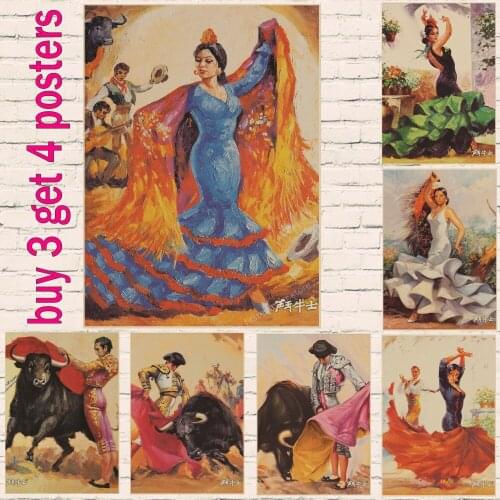 Vintage Spanish sexy beautiful /Spanish matador/Spanish travel Posters Decorative DIY Wall Stickers Home Posters Art Bar Decor