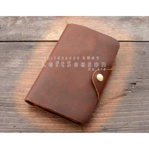 Unique Mens Real Leather Wallet Short Bifold Brown Cowhide Card Holder Vintage Bag