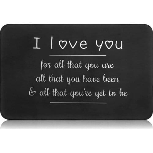 Engraved Wallet Cards Inserts Love Note Boyfriend Gifts Anniversary Valentine Gifts Party Favors Gifts for Him Husband Men Groom