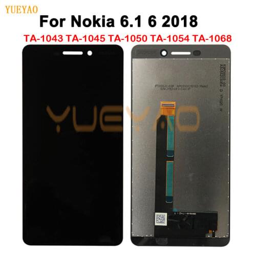 LCD Display For Nokia 6.1 6 2018 TA-1043 TA-1045 TA-1050 TA-1054 TA-1068 LCD Display Touch Screen ,For Nokia 6 II 2018 LCD