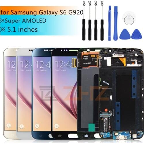 Lcd display for samsung galaxy s6 lcd screen display touch digitizer with frame for G920 G920f for samsung s6 lcd repair parts
