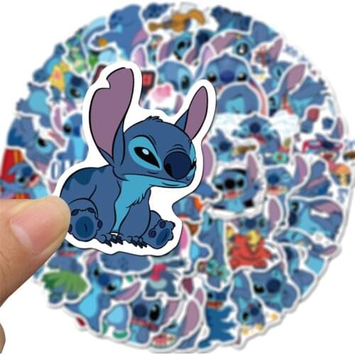 10/50pcs/Pack Cute Cartoon Stitch Stickers Waterproof Skateboard Luggage Guitar Laptop Funny Graffiti Sticker Kid Classic Toy