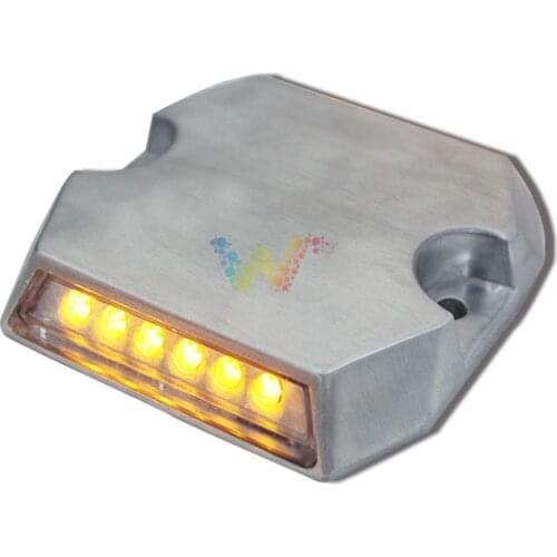 2 Pieces One Pack 24V Wired Raised Pavement Maker Tunnel Aluminum Coastal Safety Road Stud Light Yellow