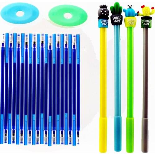 26Pcs/set Vegetables Erasable Gel Pen Refills Rod 0.5mm Washable Handle Magic Pen for School Pen Writing Tools Kawaii Stationery