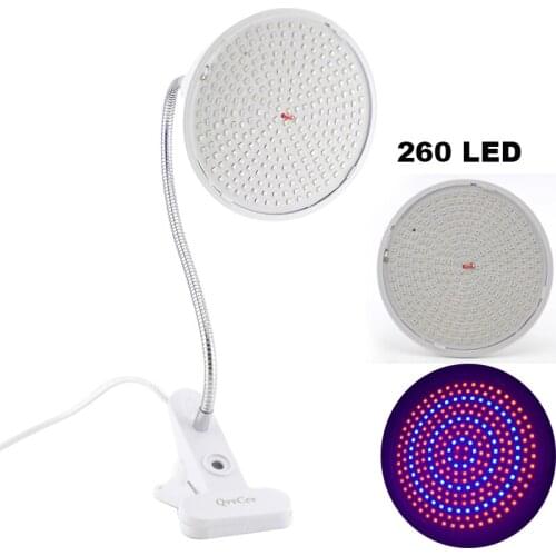 260 LED Plant Flower LED Grow Light For Indoor Greenhouse Growing Lamp With Single Head Desk Clip Phyto Lights