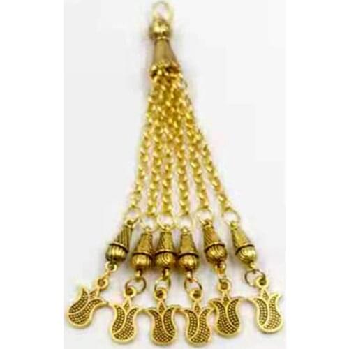 Tasbih Metal tassel tulip flower pendant Muslim Golden tassel pendant