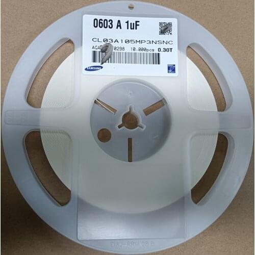 CL03A105MP3NSNC 1µF ±20% 10V Ceramic Capacitor X5R 0201 (0603 Metric) CAP CER 1UF 10V X5R 0201