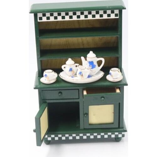 A01-X069 children baby gift Toy 1:12 Dollhouse mini Furniture Miniature rement Doll accessories wooden two drawers cabinet 1pcs
